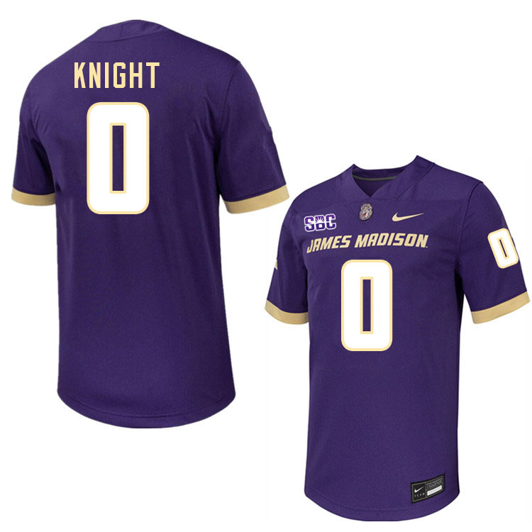 #0 Yamir Knight JMU Jersey,James Madison Dukes Football Jerseys Stitched-Purple